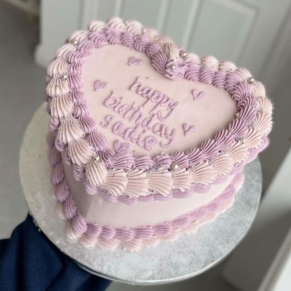 Heart-shaped celebration cake