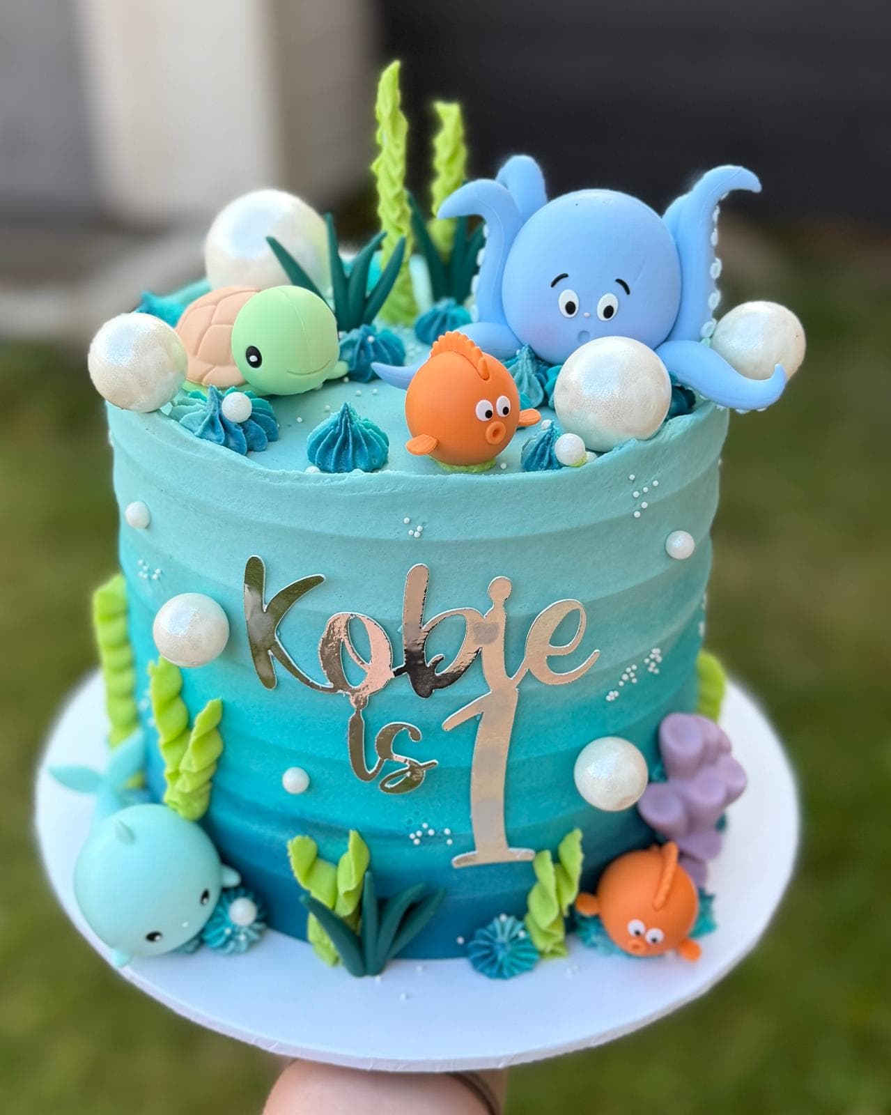 Under-the-sea themed children's birthday cake